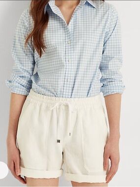 Lauren Ralph Lauren Easy Care Blue White Gingham Plaid Cotton Shirt Size Small
